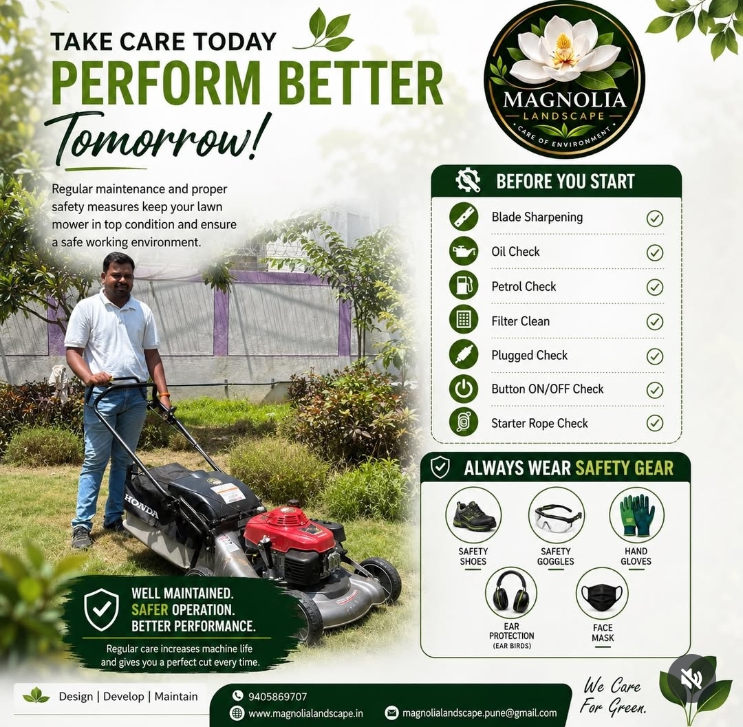 Equipment safety checklist before lawn service